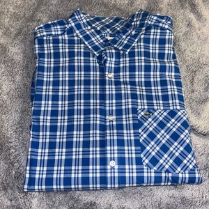Lacoste Blue and White Button Down